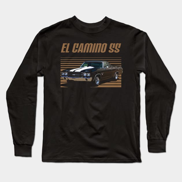 Chevrolet El Camino SS 1970 Awesome Automobile Long Sleeve T-Shirt by NinaMcconnell